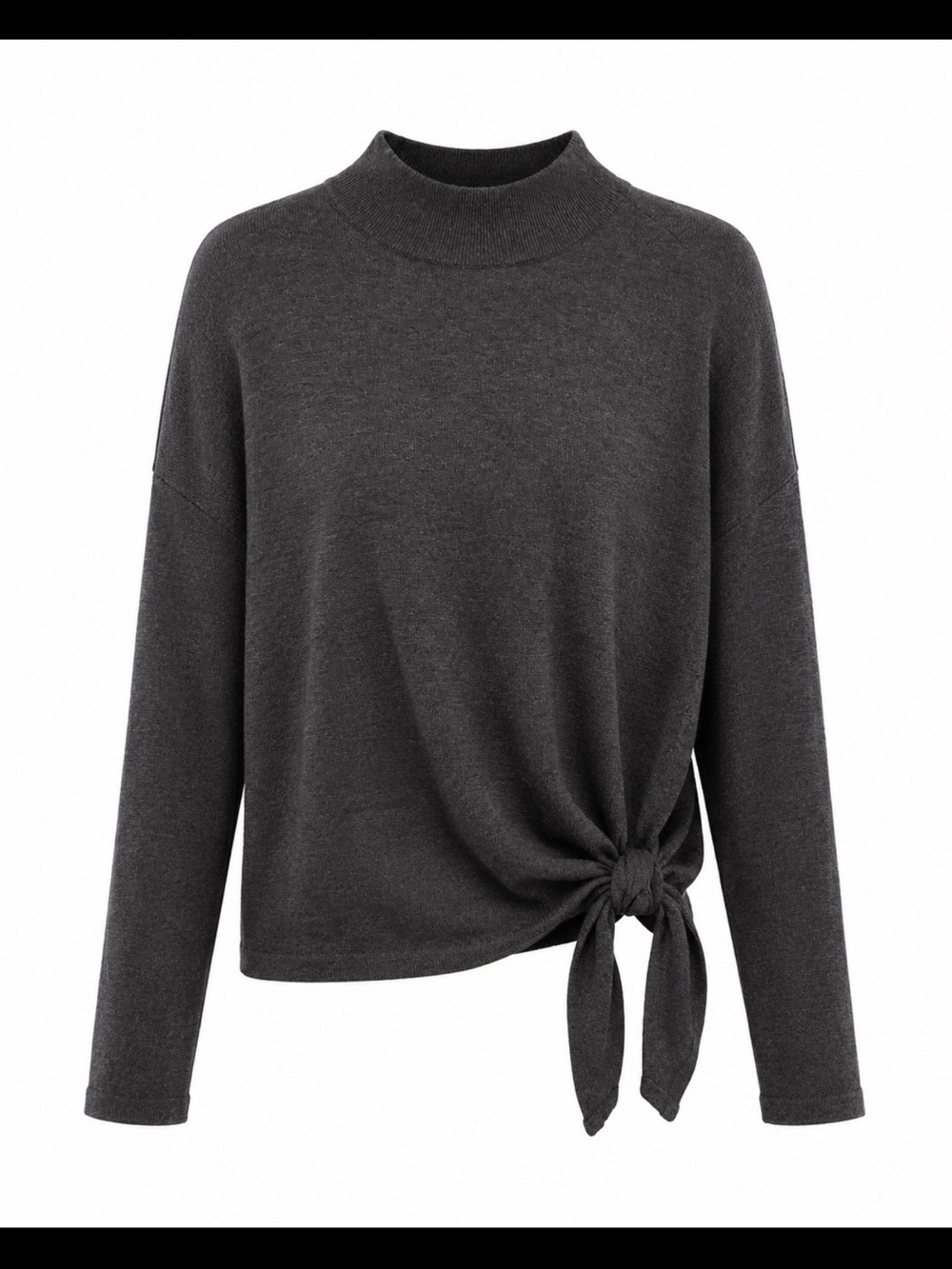 Reitmans Signature Knit Long Sleeve Top - Charcoal - Picture 2 of 4